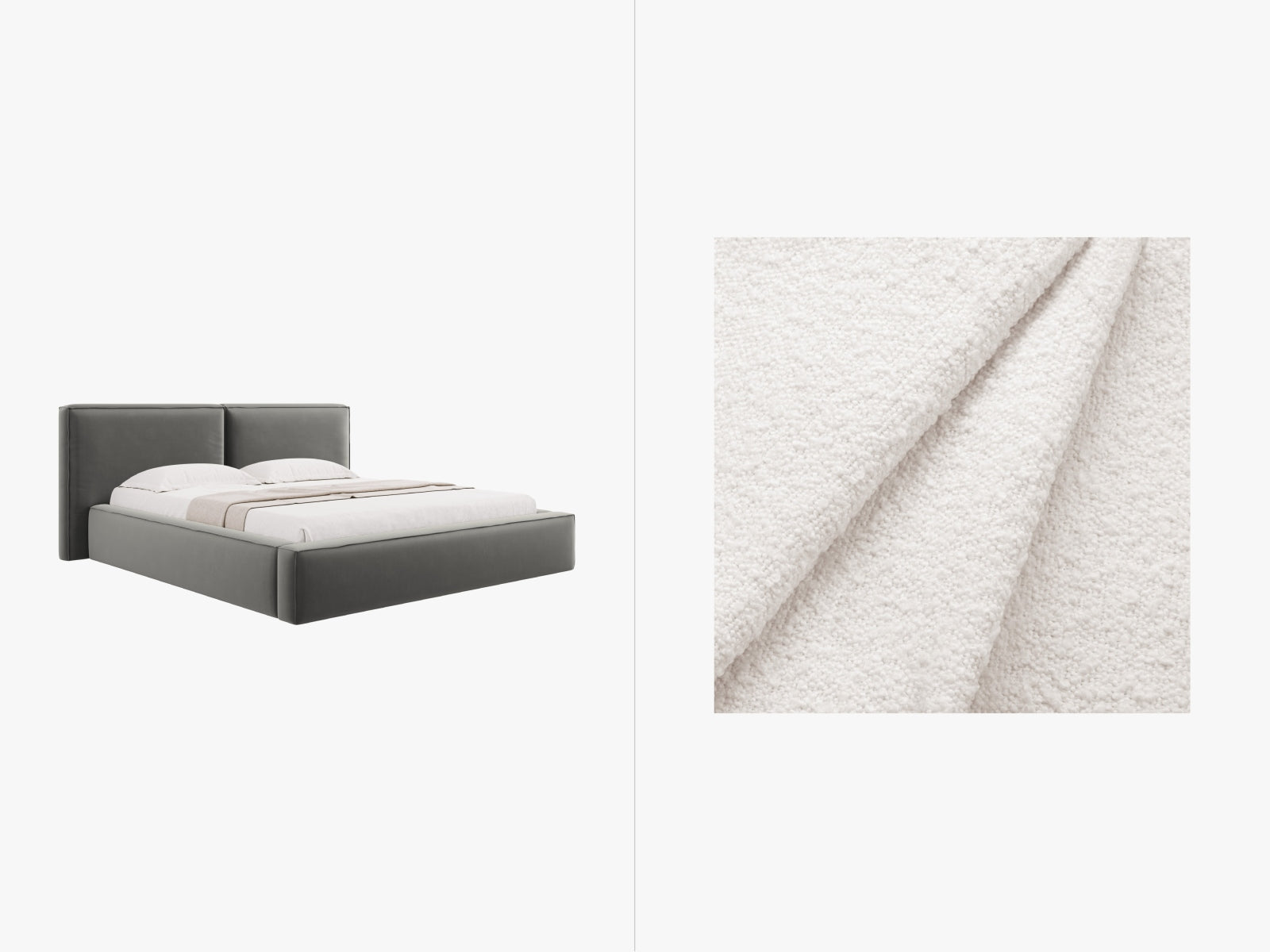 Jodie Bett mit Stauraum und Headboard 180cm in White-Baloo präsentiert im Onlineshop von KAQTU Design AG. Bett ist von Micadoni
