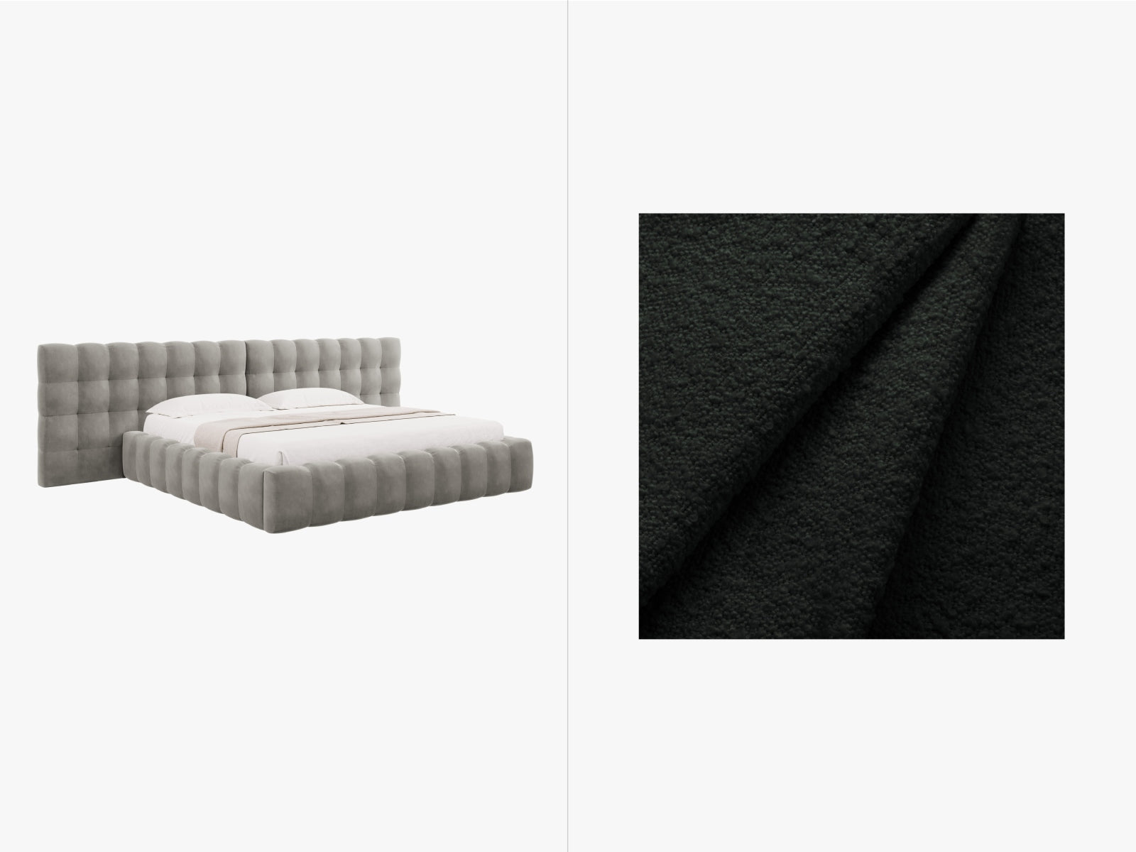 Mamaia Velour Bett mit Stauraum und doppeltem Headboard 180cm in Black/Schwarz-Baloo präsentiert im Onlineshop von KAQTU Design AG. Bett ist von Micadoni