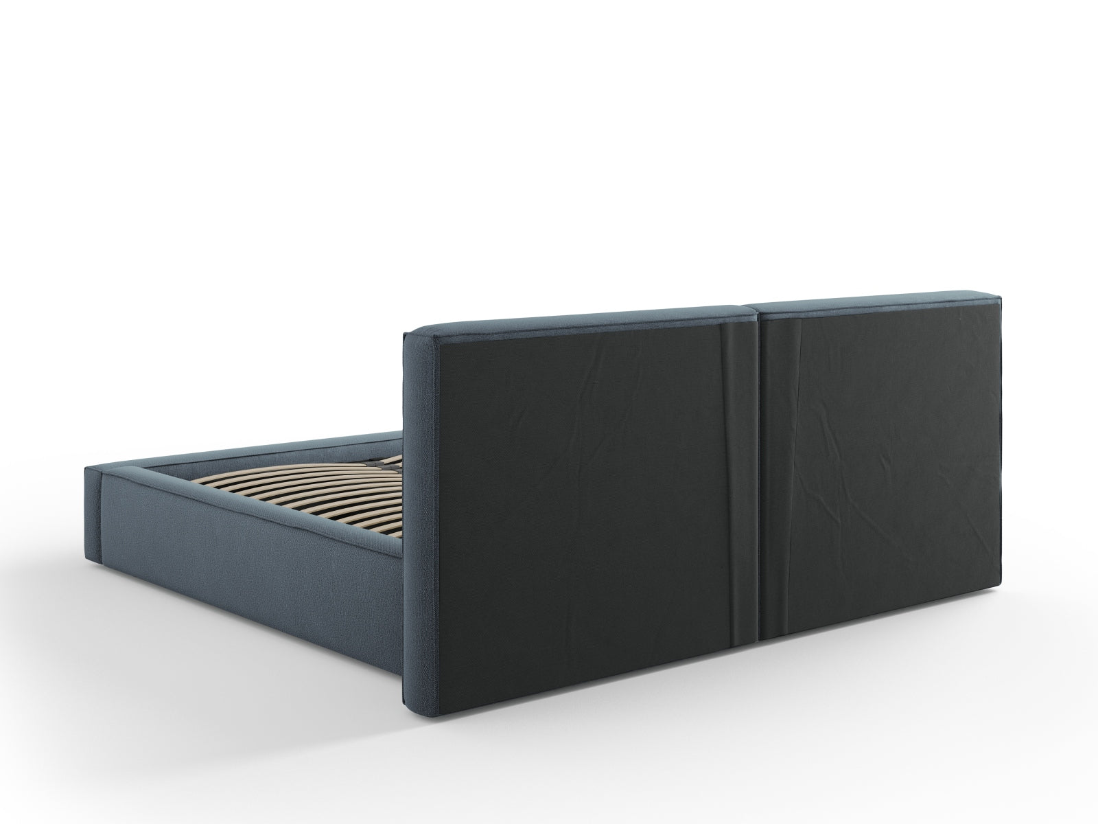 Entdecken Sie das stilvolle Jodie Bett von Micadoni: 234 cm lang, mit luxuriösem doppeltem Headboard und cleverem Stauraum für mehr Ordnung im Schlafzimmer!