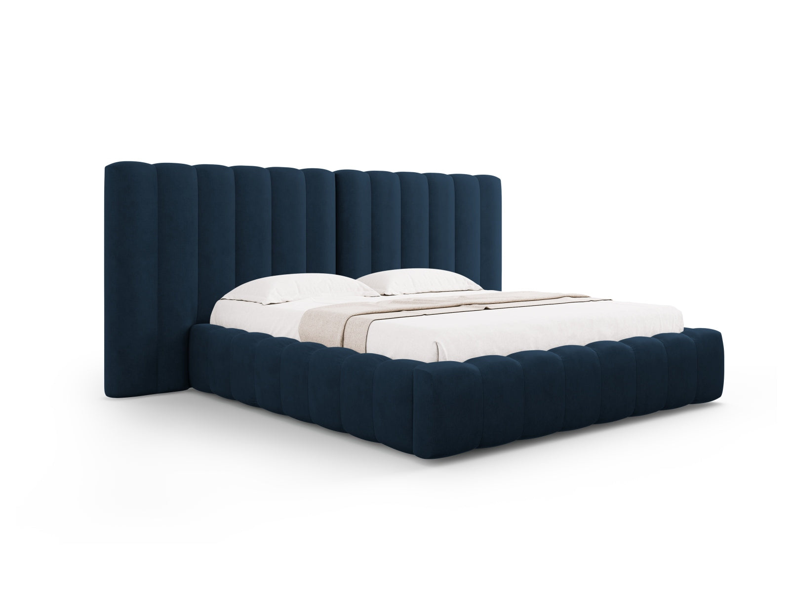 Kelp Bett mit Stauraum und doppeltem Headboard in Royal Blue präsentiert im Onlineshop von KAQTU Design AG. Bett ist von Micadoni