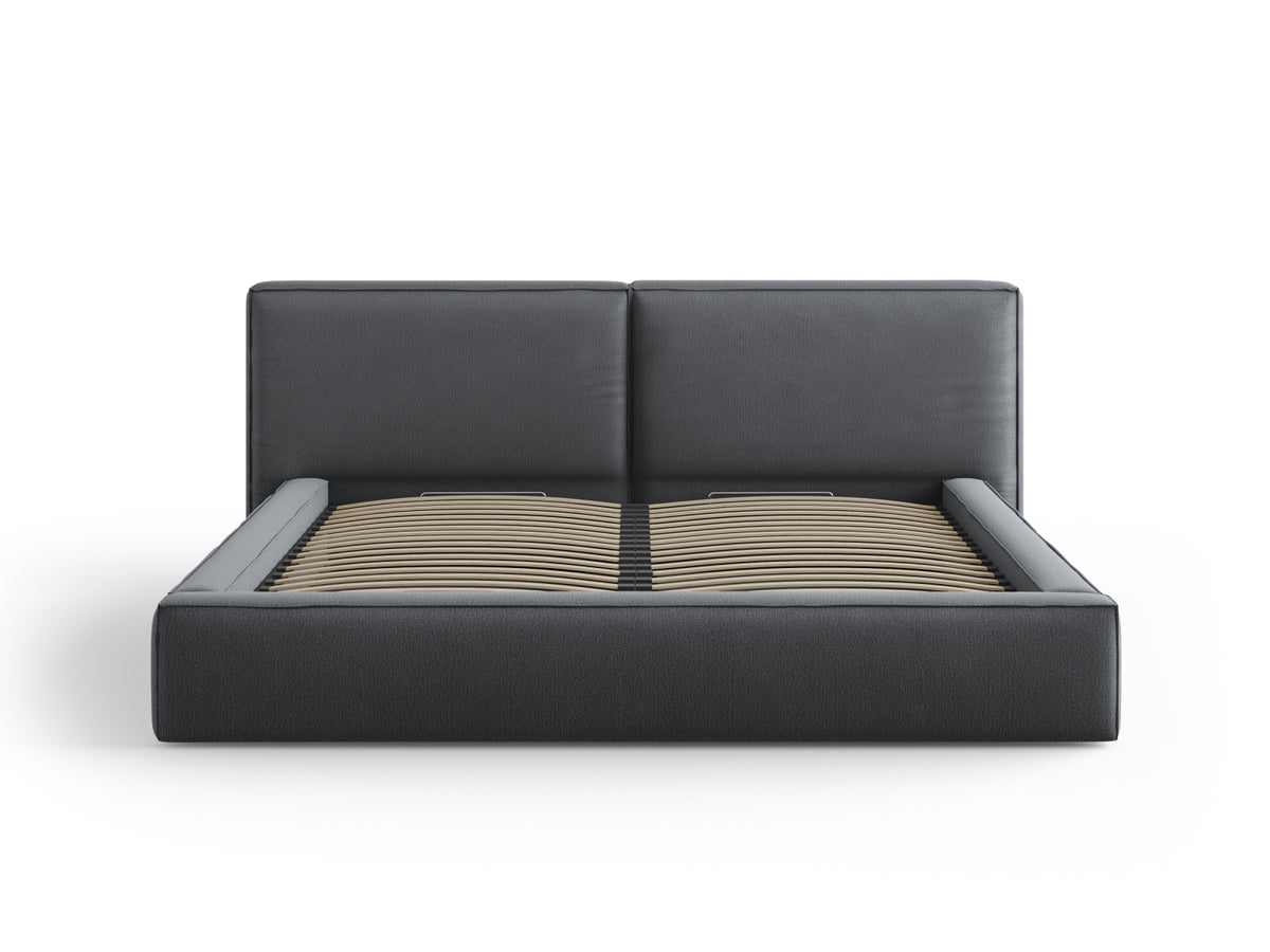 Jodie Bett mit Stauraumfunktion mit doppeltem Headboard 200cm in Dark Grey-Megan präsentiert im Onlineshop von KAQTU Design AG. Bett ist von Micadoni