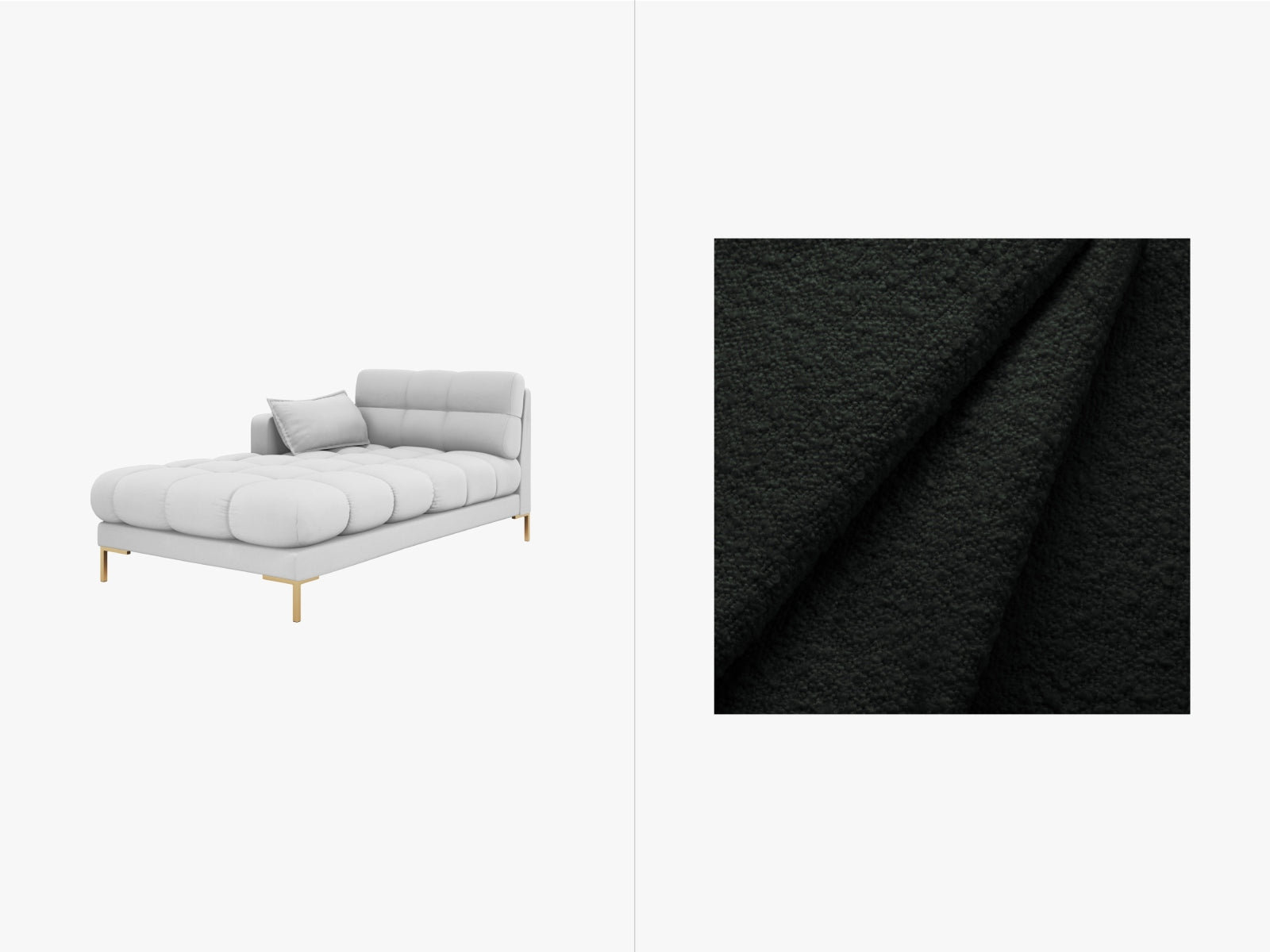 Mamaia Sofa Chaise Lounge links 1 Sitz in Black/Gold präsentiert im Onlineshop von KAQTU Design AG. L-Sofa links ist von Micadoni