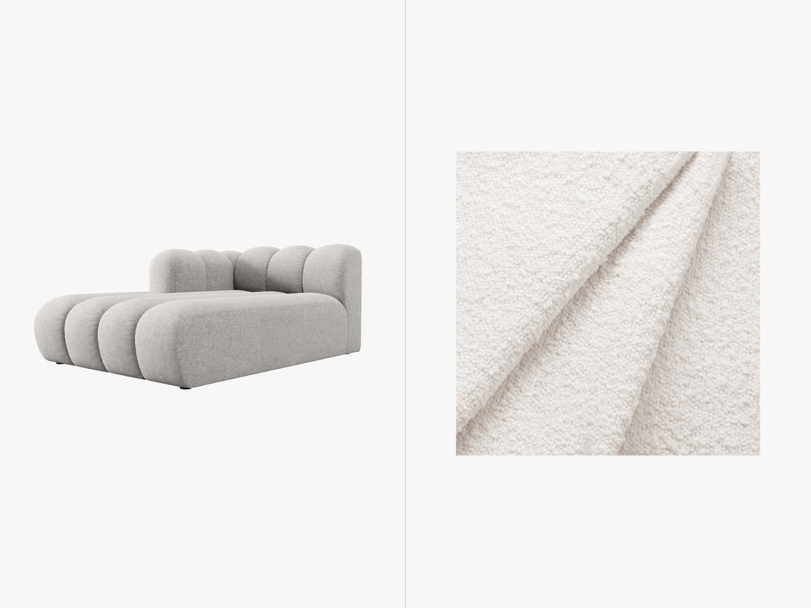 Lupine Sofa Chaise Lounge links 2 Sitzer in White präsentiert im Onlineshop von KAQTU Design AG. L-Sofa links ist von Micadoni