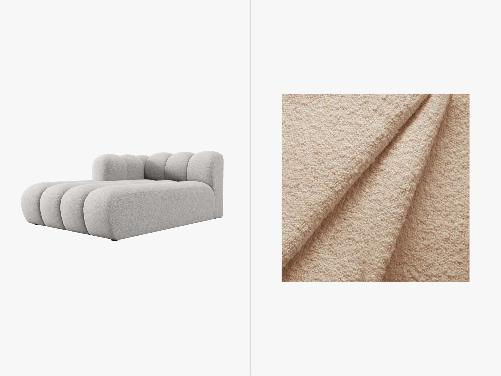 Lupine Sofa Chaise Lounge links 2 Sitzer in Beige-Baloo präsentiert im Onlineshop von KAQTU Design AG. L-Sofa links ist von Micadoni