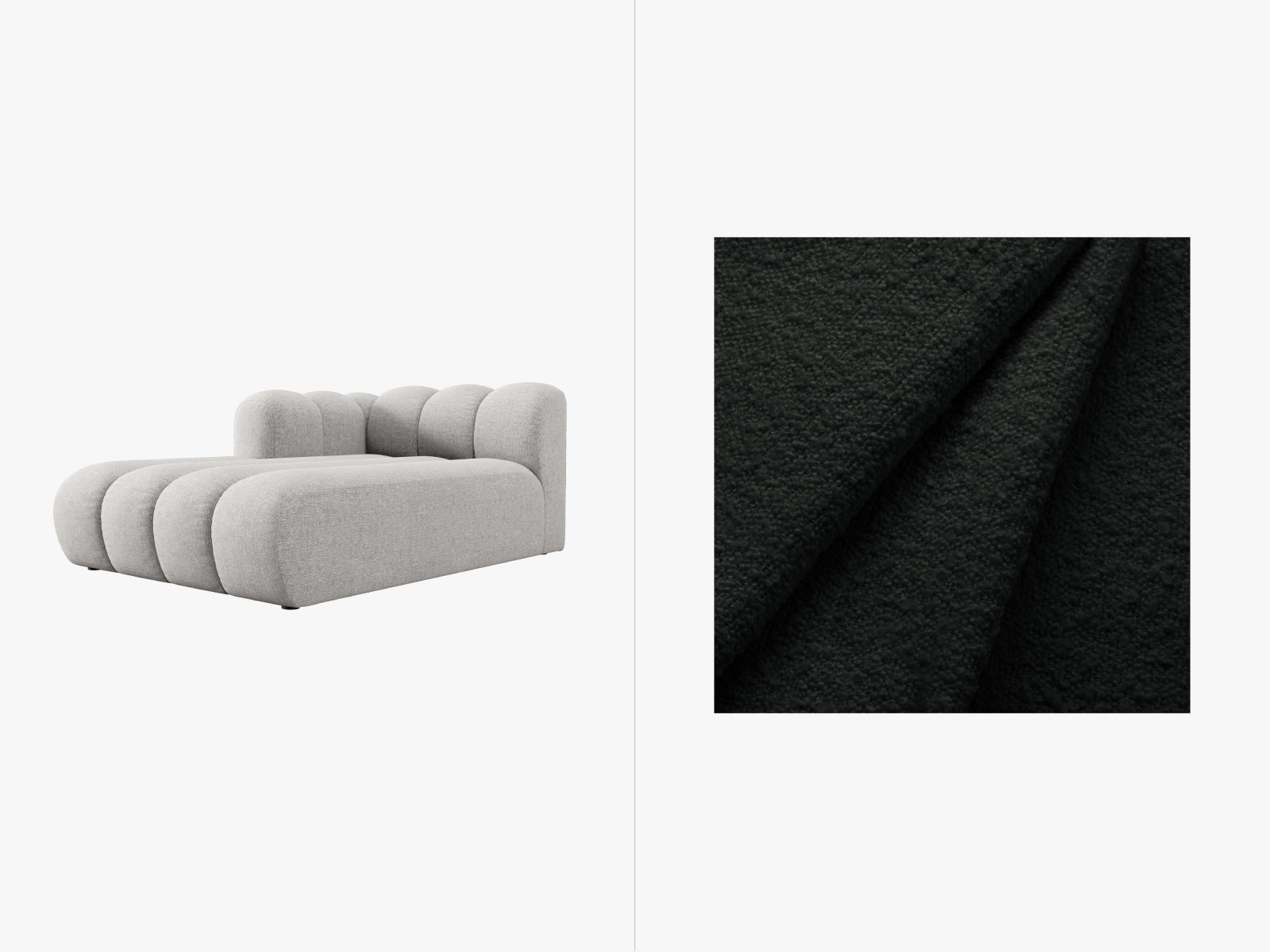 Lupine Sofa Chaise Lounge links 2 Sitzer in Black-Baloo präsentiert im Onlineshop von KAQTU Design AG. L-Sofa links ist von Micadoni