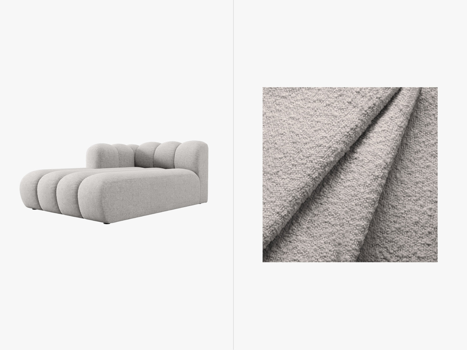 Lupine Sofa Chaise Lounge links 2 Sitzer in Light Grey präsentiert im Onlineshop von KAQTU Design AG. L-Sofa links ist von Micadoni