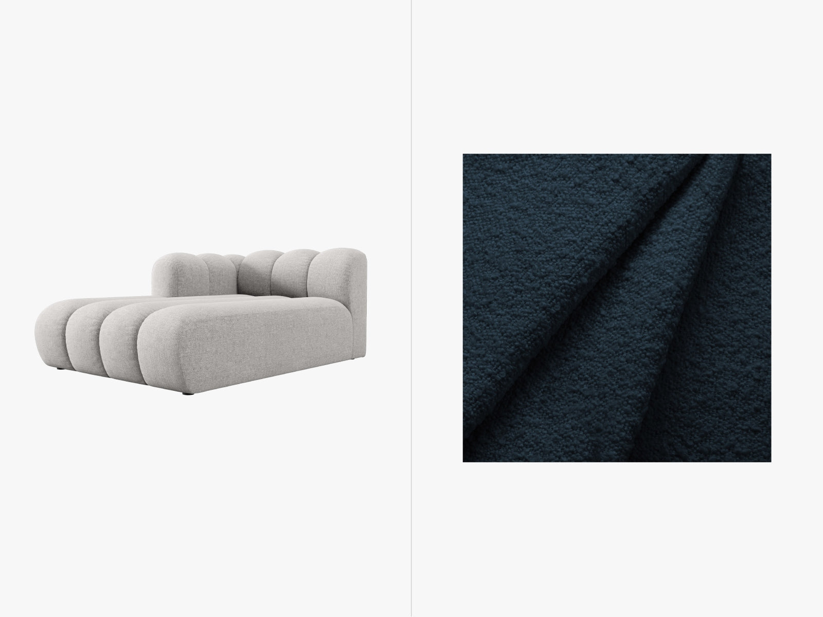 Lupine Sofa Chaise Lounge links 2 Sitzer in Dark Blue präsentiert im Onlineshop von KAQTU Design AG. L-Sofa links ist von Micadoni