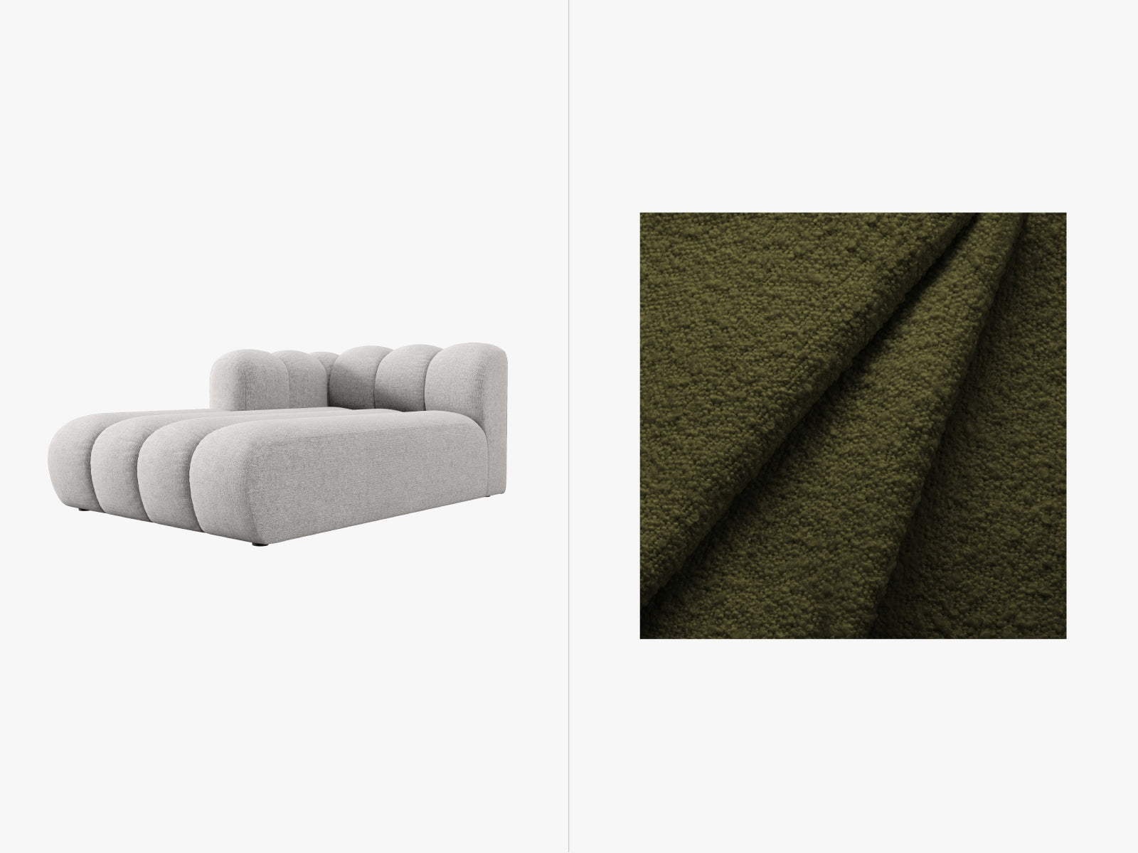 Lupine Sofa Chaise Lounge links 2 Sitzer in Dark Olive Green präsentiert im Onlineshop von KAQTU Design AG. L-Sofa links ist von Micadoni