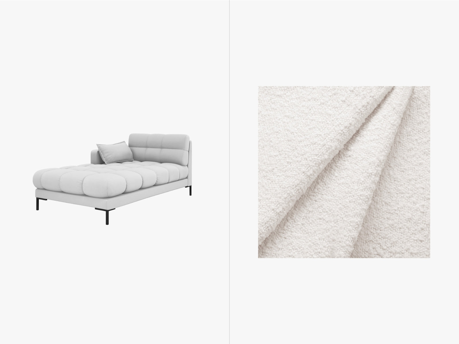 Mamaia Sofa Chaise Lounge links 1 Sitz in White/Schwarz-Baloo präsentiert im Onlineshop von KAQTU Design AG. L-Sofa links ist von Micadoni