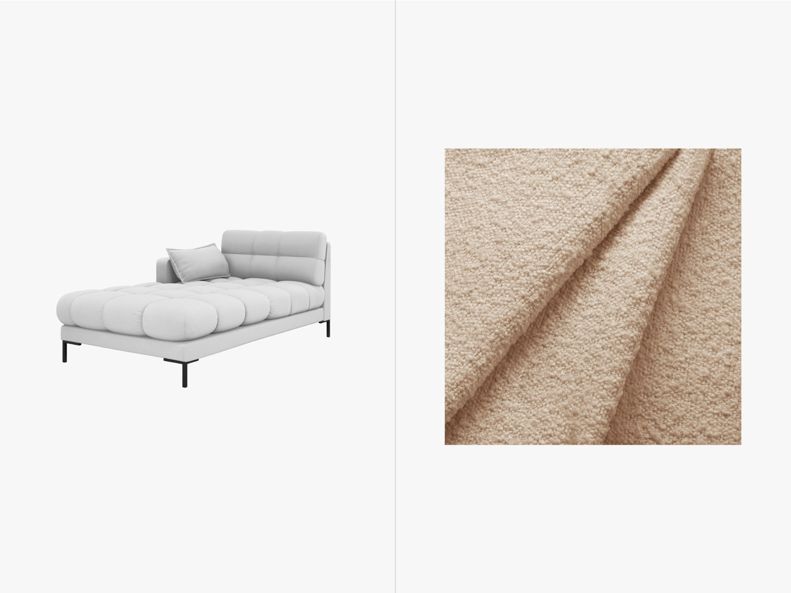 Mamaia Sofa Chaise Lounge links 1 Sitz in Beige/Schwarz präsentiert im Onlineshop von KAQTU Design AG. L-Sofa links ist von Micadoni