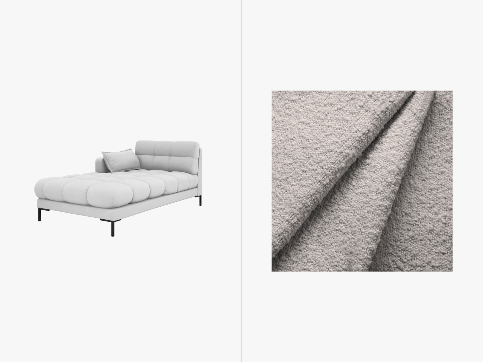 Mamaia Sofa Chaise Lounge links 1 Sitz in Light Grey/Schwarz präsentiert im Onlineshop von KAQTU Design AG. L-Sofa links ist von Micadoni