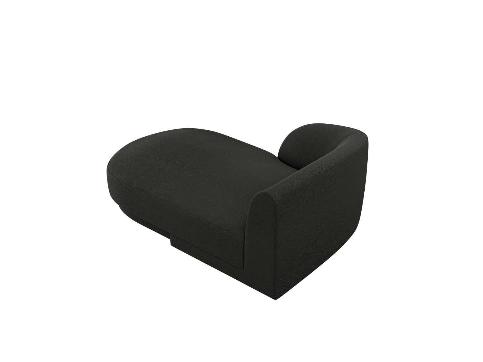 Miley Boucle Sofa Chaise Lounge links 2 Sitzer in Black-Baloo präsentiert im Onlineshop von KAQTU Design AG. L-Sofa links ist von Micadoni