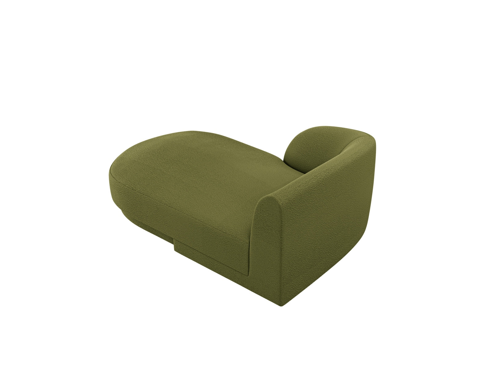 Miley Boucle Sofa Chaise Lounge links 2 Sitzer in Dark Olive Green-Baloo präsentiert im Onlineshop von KAQTU Design AG. L-Sofa links ist von Micadoni