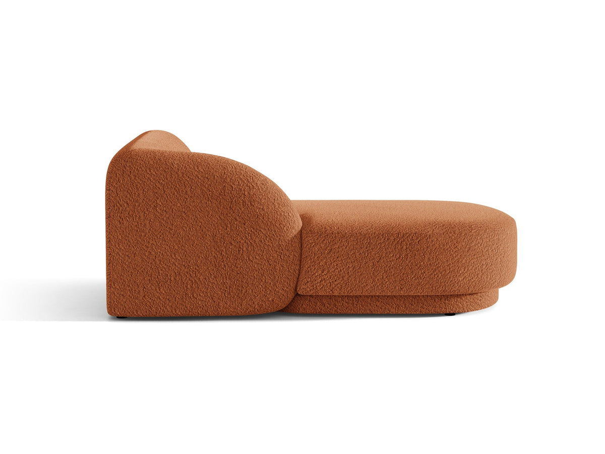 Chaiselongue Miley von Micadoni in Dunkelbeige mit Bluvel-Stoffbezug, schwarzen Kunststoffbeinen und niedriger Rückenlehne, modulares Sofa-Element.