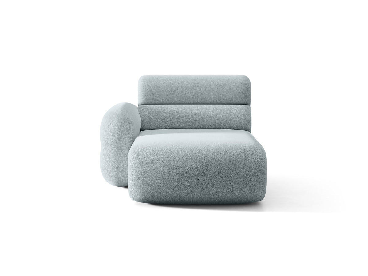 Modulares Sofa Neo Chaiselongue von Micadoni in dunklem Olivgrün mit hoher Rückenlehne und schwarzen Kunststoffbeinen aus Polypropylen.