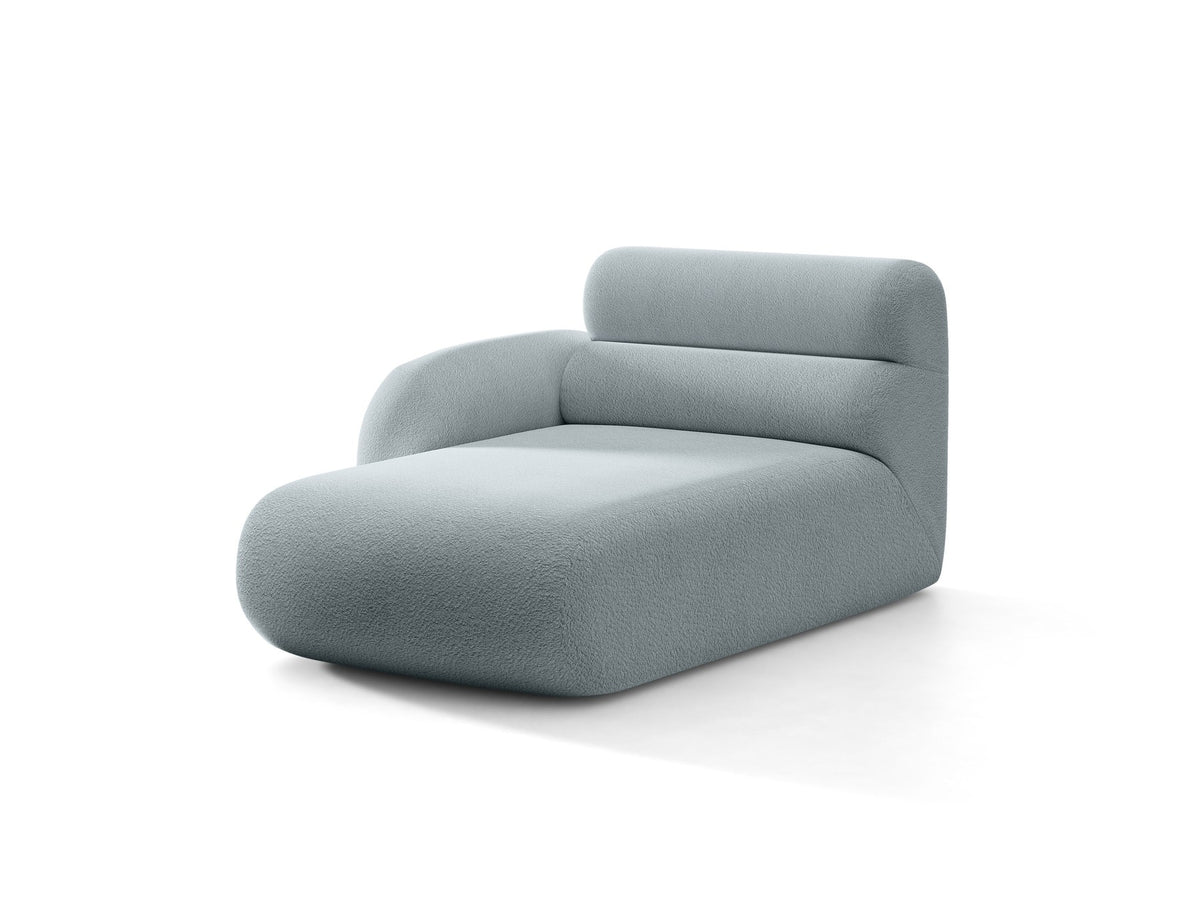 Modulares Sofa Neo Chaiselongue von Micadoni in dunklem Olivgrün mit hoher Rückenlehne und schwarzen Kunststoffbeinen aus Polypropylen.