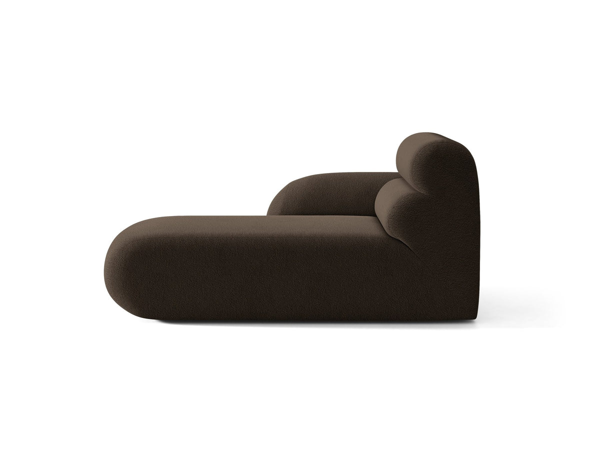 Modulares Sofa Neo Chaiselongue von Micadoni in dunklem Olivgrün mit hoher Rückenlehne und schwarzen Kunststoffbeinen aus Polypropylen.