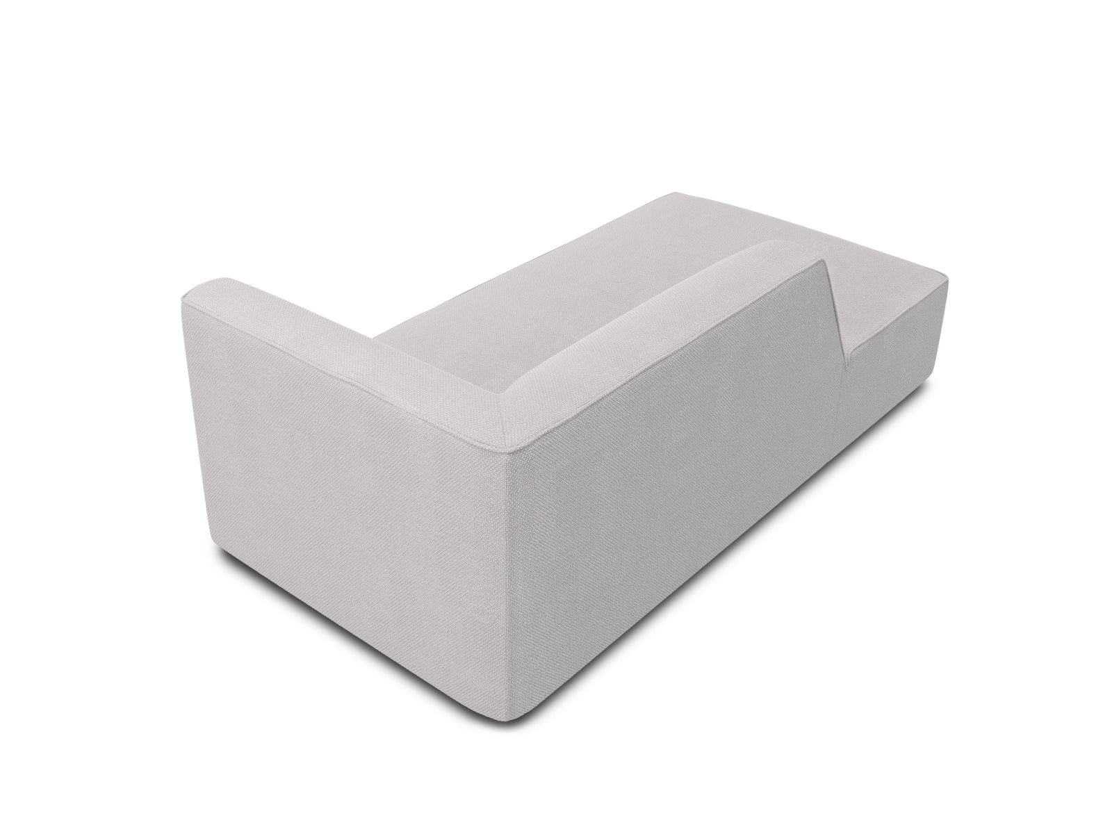 Modernes Ruby Sofa Chaise Lounge links mit einem Sitz in sanftem Grau, perfekt für stilvolle Wohnräume und gemütliche Entspannung.