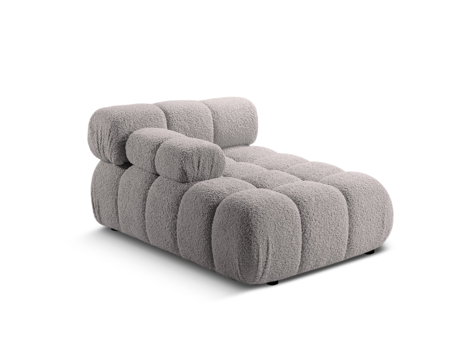 Modernes Bellis Sofa Chaise Lounge links mit 1 Sitz, 94 cm, in sanftem Grau, perfekt für gemütliche und elegante Wohnambiente.