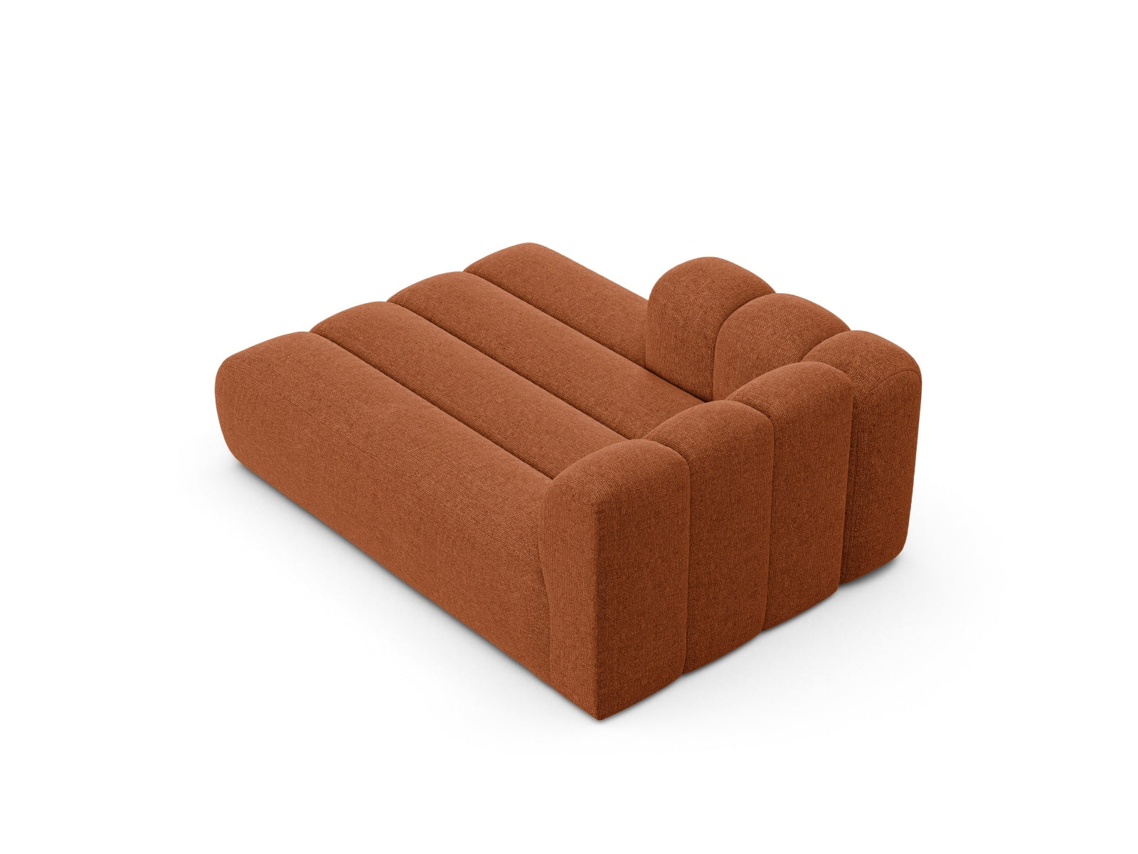 Moderne Lupine Chaise Longue links für zwei Personen in Brick-Eden, perfekt für gemütliche und stilvolle Wohnbereiche.