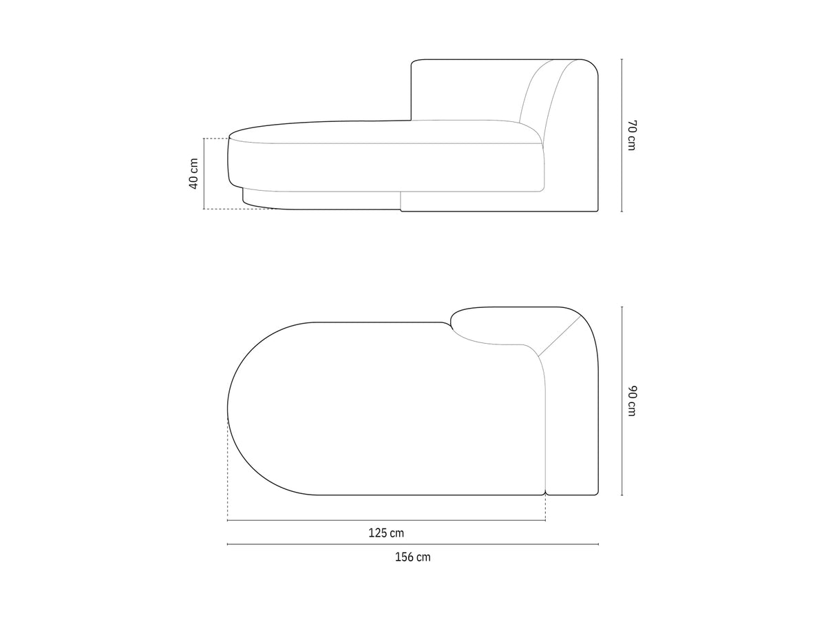 Miley Sofa Chaise Lounge links 2 Sitzer in Ivory-Eden präsentiert im Onlineshop von KAQTU Design AG. L-Sofa links ist von Micadoni