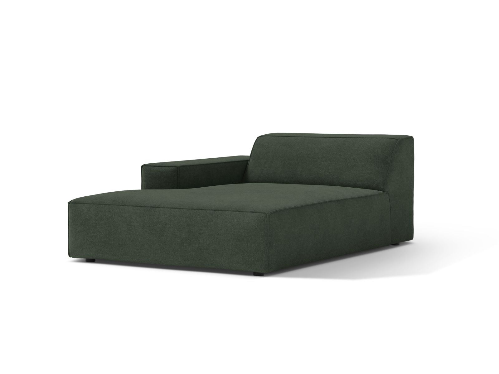 Elegante 1-Sitzer Chaise Longue Links Jodie in einem stilvollen Moosgrün, ideal für moderne Wohnräume und vielseitige Sofa-Kombinationen.