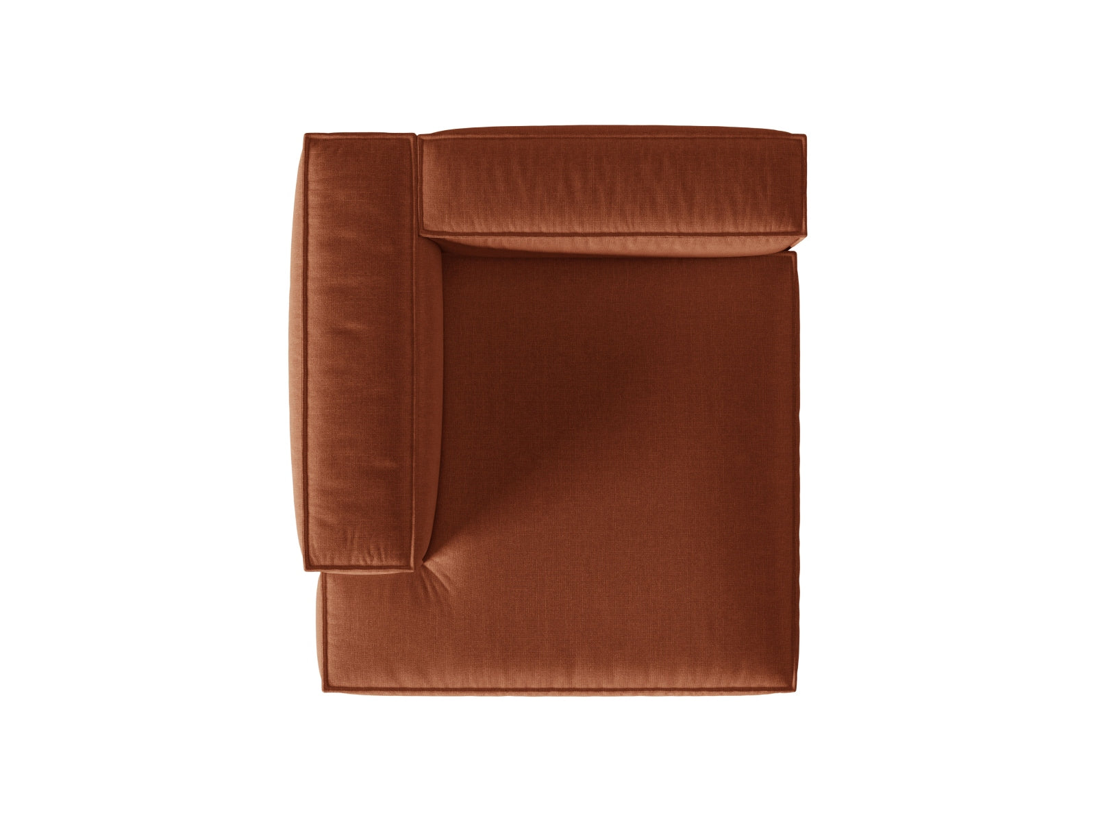Eleganter 1-Sitzer Chaise Longue Links Nuria im Brick-Liberty Stil, ideal für kreative Raumgestaltungen und gemütliche Entspannung.