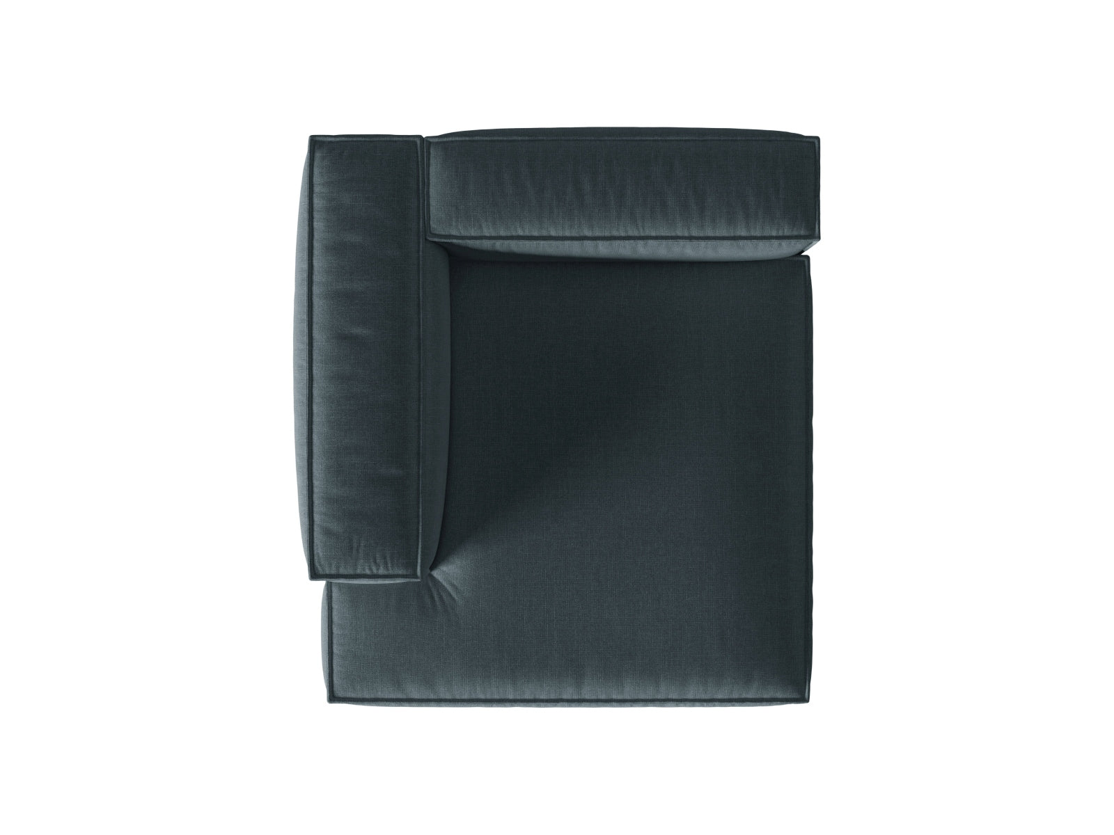 Elegante linke Chaise Longue Nuria in tiefem Petrol, ideal für zeitgemäße Wohnräume und flexibel kombinierbar mit anderen Sofamodulen.