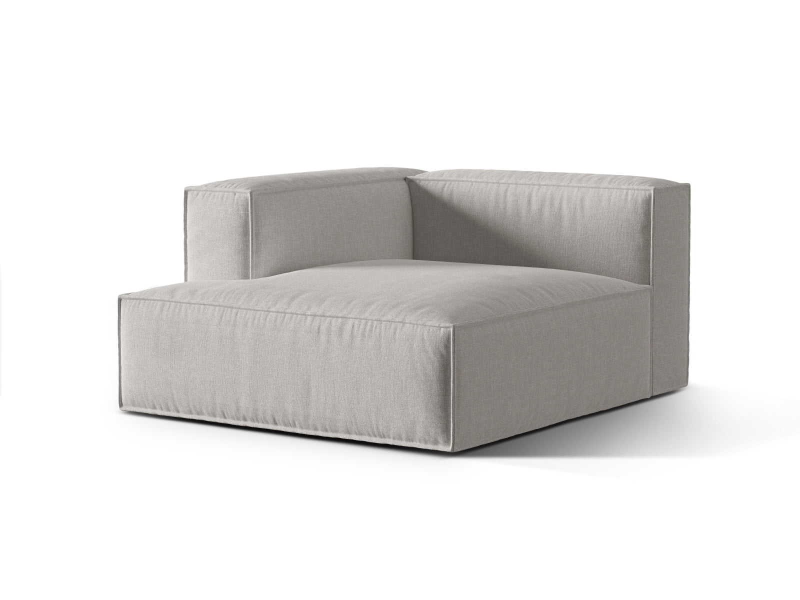 Stylischer 1-Sitzer Chaise Longue Links Nuria in klassischem Grau, perfekt für entspannte Momente und modernes Interieur.