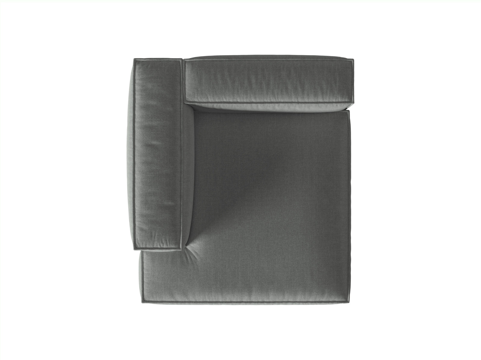 Eleganter 1-Sitzer Chaise Longue Links Nuria in zeitgemäßem Grau, ideal für gemütliche Ecken und modernes Wohndesign.