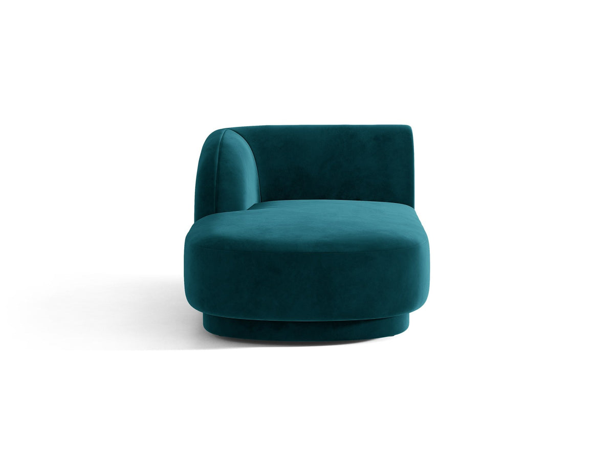 Chaiselongue Miley von Micadoni in Dunkelbeige mit Bluvel-Stoffbezug, schwarzen Kunststoffbeinen und niedriger Rückenlehne, modulares Sofa-Element.