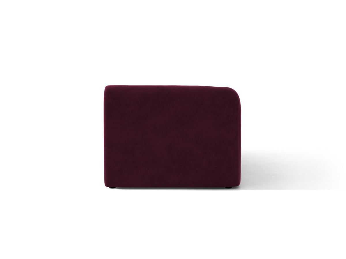 Chaiselongue Miley von Micadoni in Dunkelbeige mit Bluvel-Stoffbezug, schwarzen Kunststoffbeinen und niedriger Rückenlehne, modulares Sofa-Element.