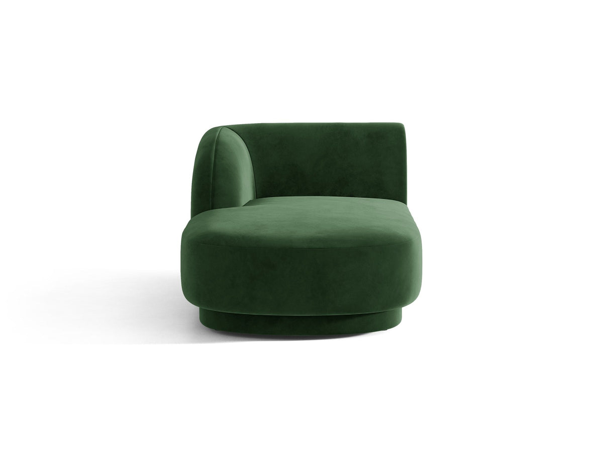 Chaiselongue Miley von Micadoni in Dunkelbeige mit Bluvel-Stoffbezug, schwarzen Kunststoffbeinen und niedriger Rückenlehne, modulares Sofa-Element.