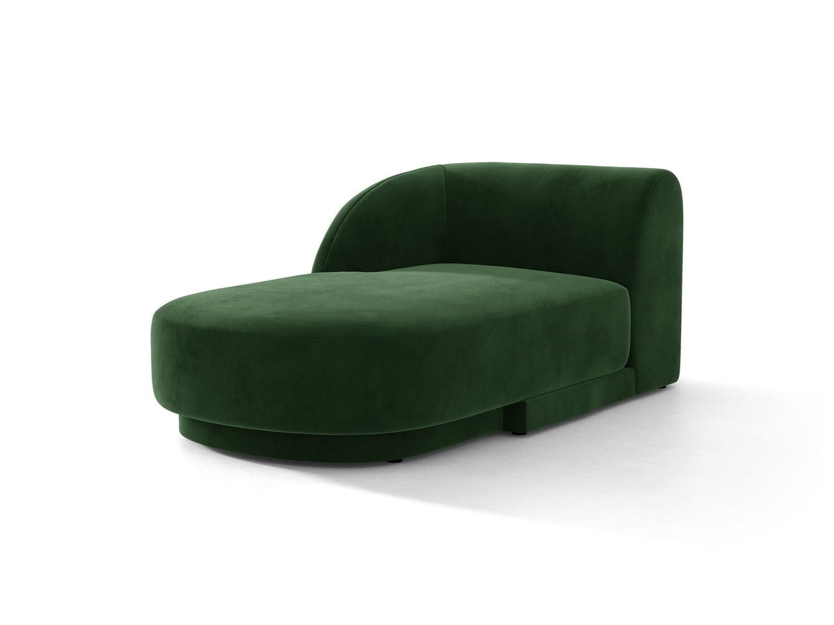 Chaiselongue Miley von Micadoni in Dunkelbeige mit Bluvel-Stoffbezug, schwarzen Kunststoffbeinen und niedriger Rückenlehne, modulares Sofa-Element.