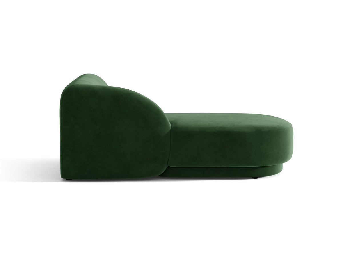Chaiselongue Miley von Micadoni in Dunkelbeige mit Bluvel-Stoffbezug, schwarzen Kunststoffbeinen und niedriger Rückenlehne, modulares Sofa-Element.