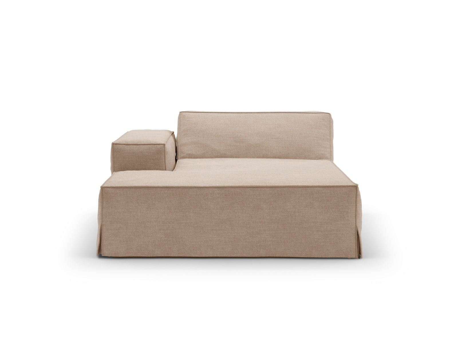 Jodie Modular Chaise Longue links 1 Sitzer mit abnehmbaren Bezug in Sand-LINS präsentiert im Onlineshop von KAQTU Design AG. Modulares Sofa ist von Micadoni