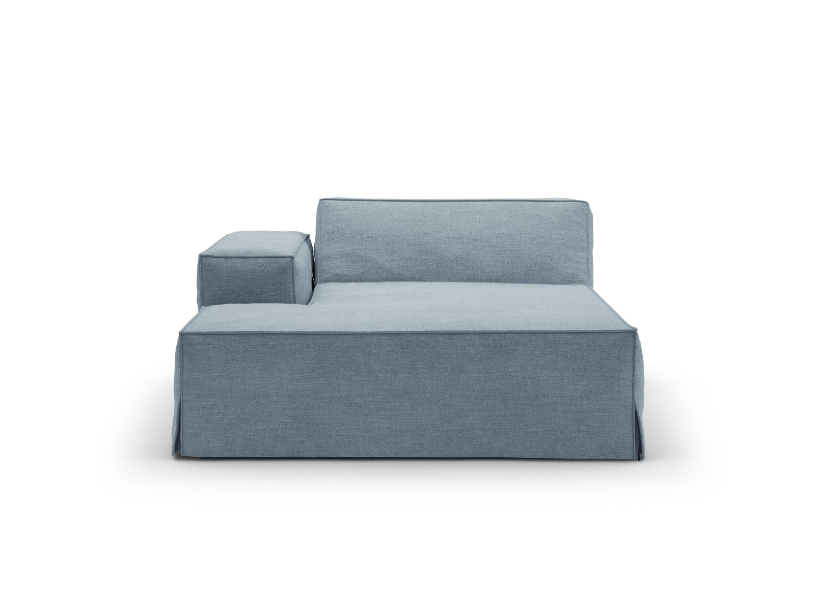 Jodie Modular Chaise Longue links 1 Sitzer mit abnehmbaren Bezug in Muted Blue-LINS präsentiert im Onlineshop von KAQTU Design AG. Modulares Sofa ist von Micadoni
