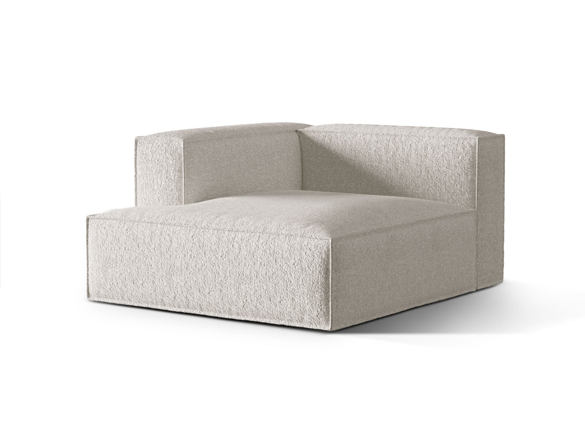 Nuria Boucle Chaise Longue links 1 Sitzer in Grey Beige Melange-Monet präsentiert im Onlineshop von KAQTU Design AG. Modulares Sofa ist von Micadoni
