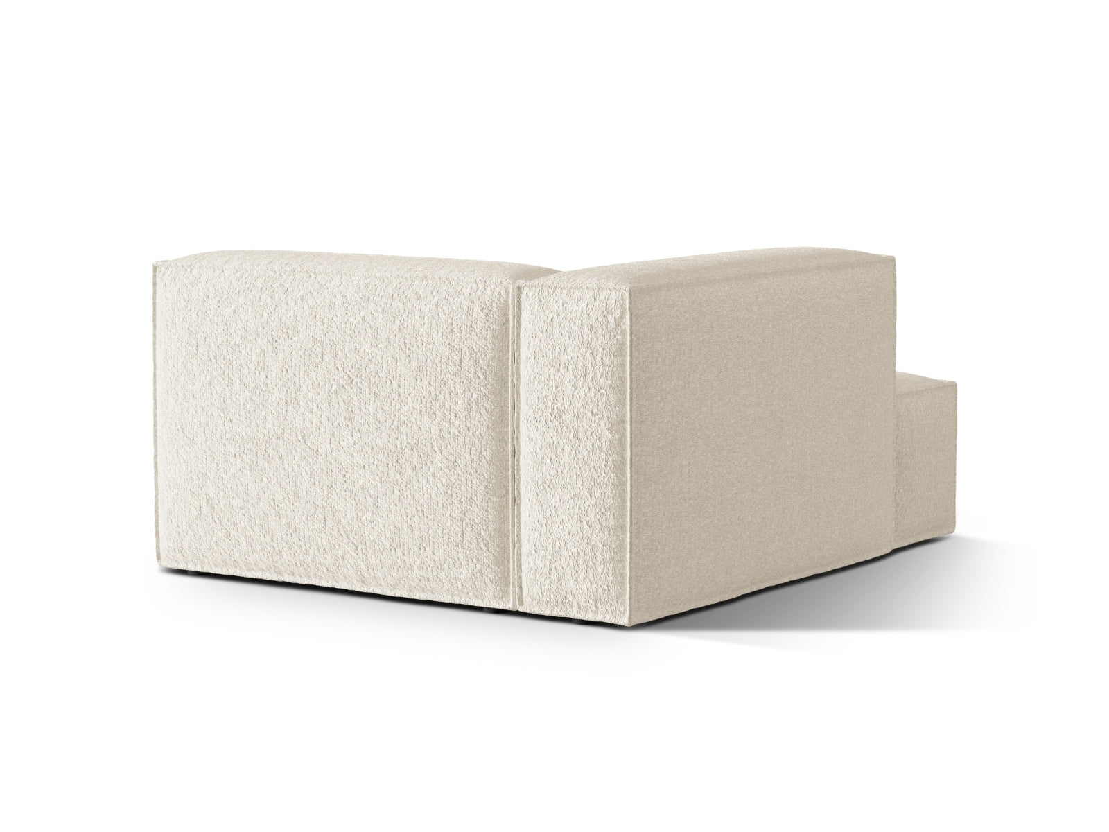 Entdecken Sie die elegante Nuria Boucle Chaise Longue links von Micadoni – ein luxuriöser 1-Sitzer mit edler Boucle-Oberfläche und modernem Stil.