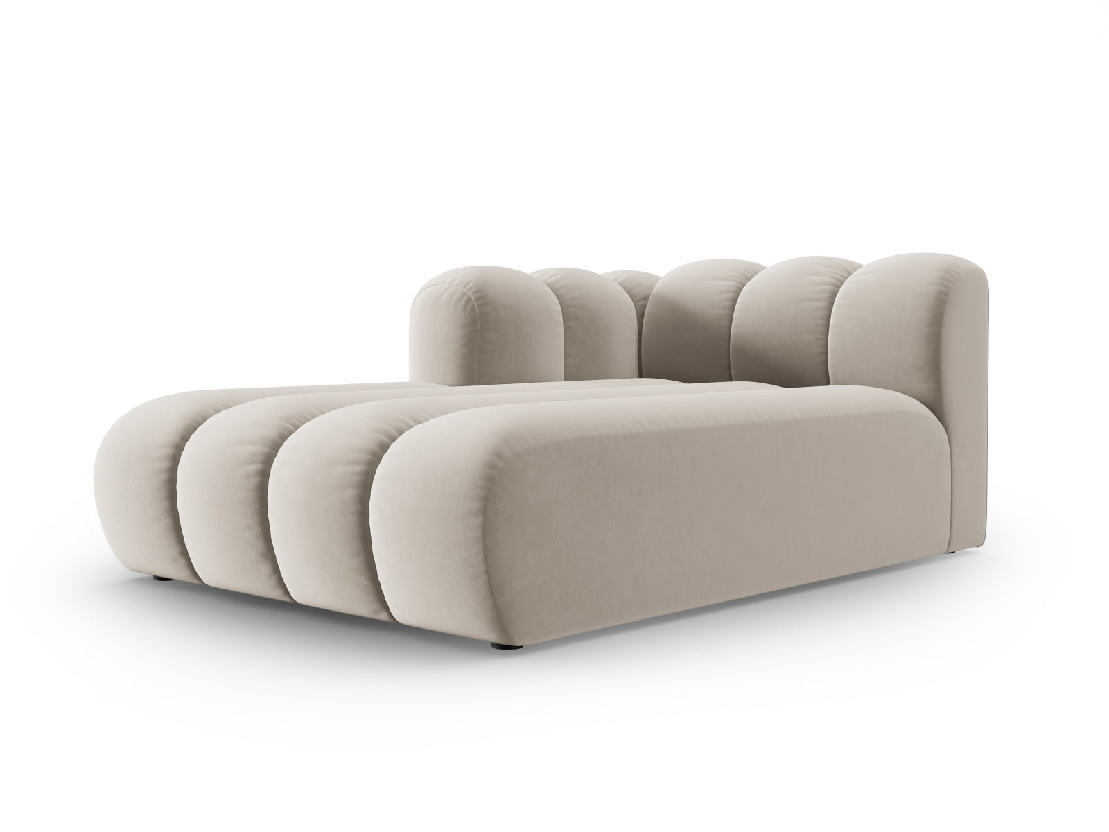 Lupine Velour Sofa Chaise Lounge links 2 Sitzer in Beige präsentiert im Onlineshop von KAQTU Design AG. L-Sofa links ist von Micadoni
