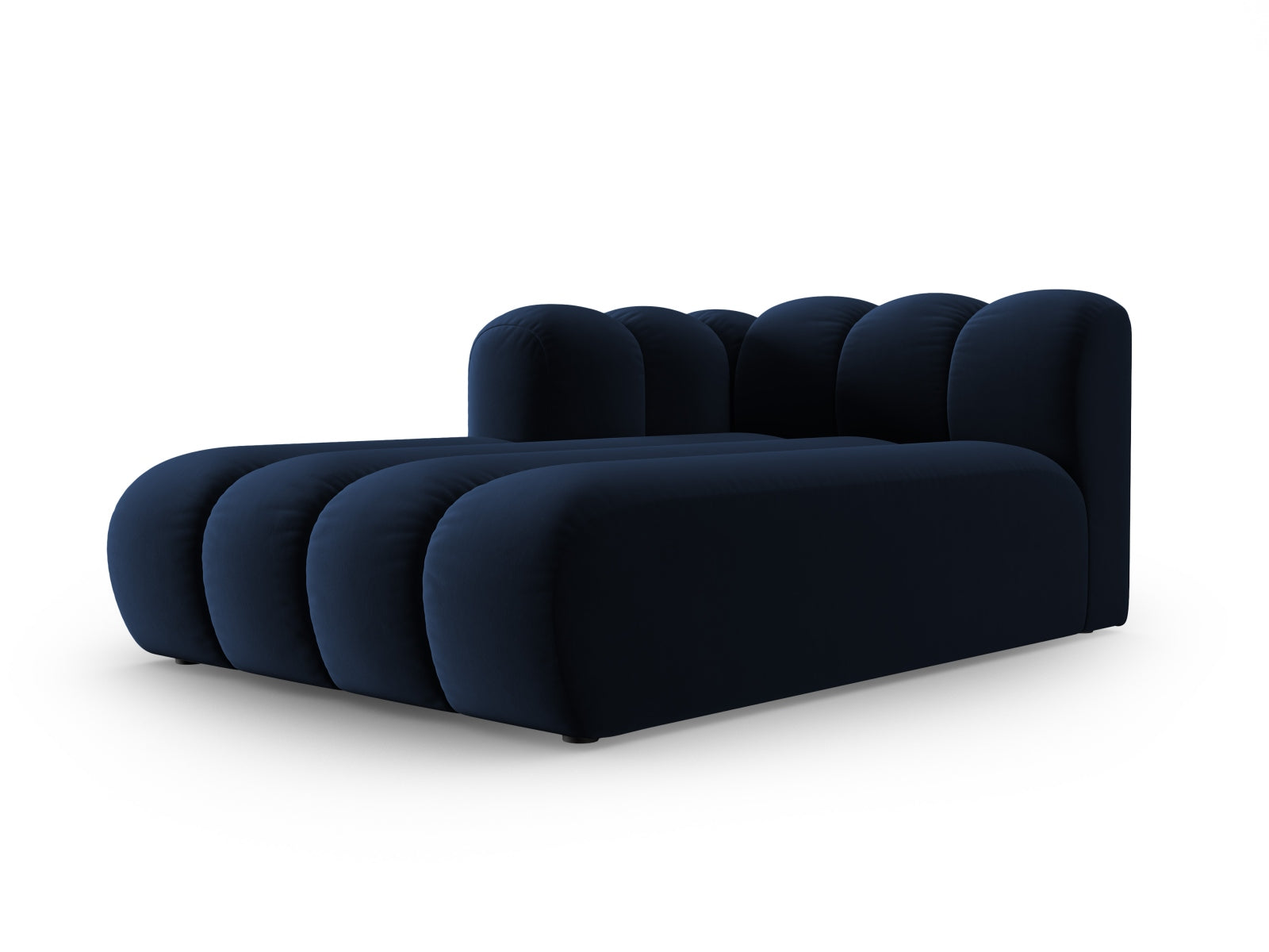 Lupine Velour Sofa Chaise Lounge links 2 Sitzer in Royal Blue-Salvador präsentiert im Onlineshop von KAQTU Design AG. L-Sofa links ist von Micadoni