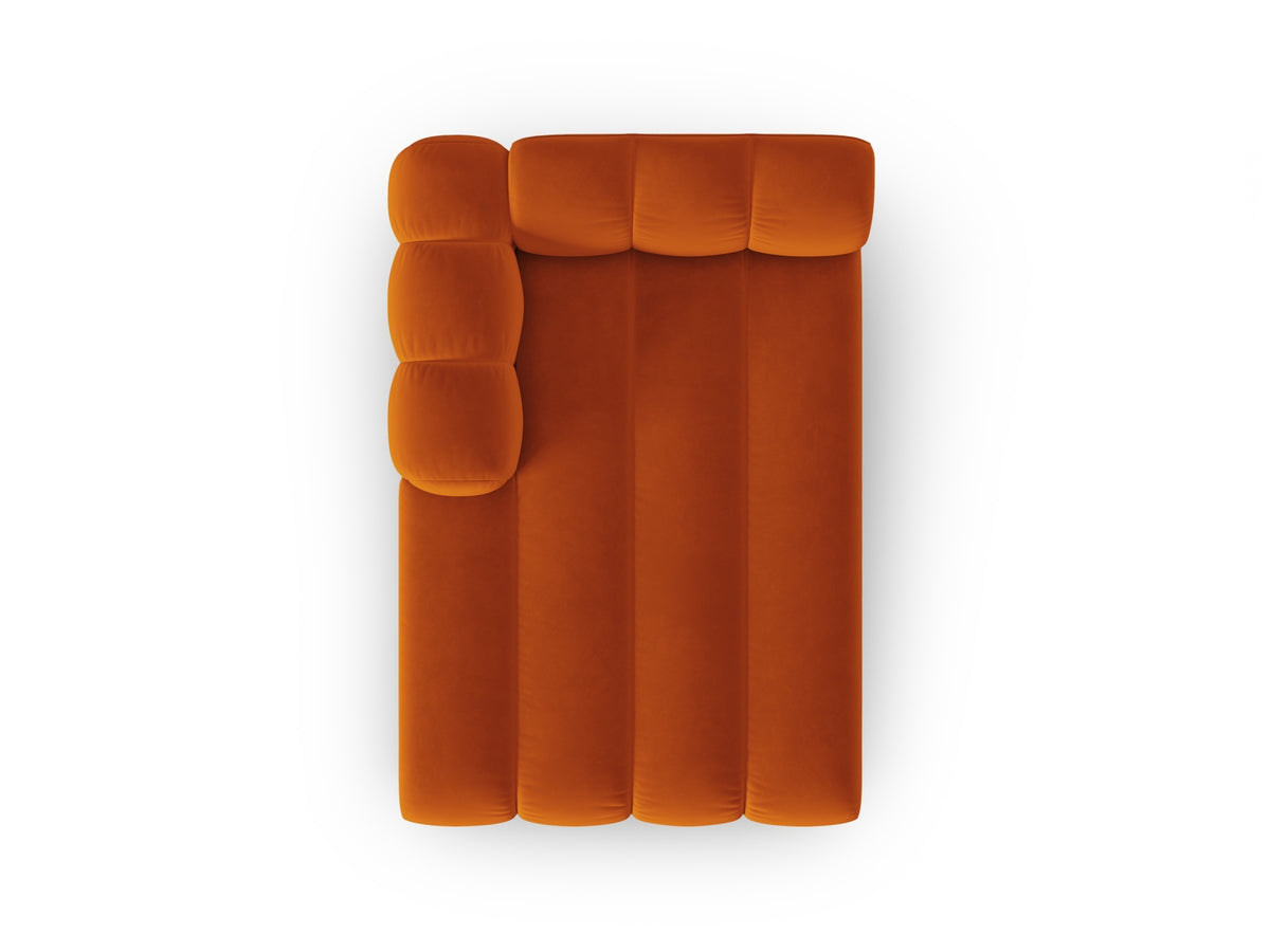 Lupine Velour Sofa Chaise Lounge links 2 Sitzer in Terracotta-Salvador präsentiert im Onlineshop von KAQTU Design AG. L-Sofa links ist von Micadoni