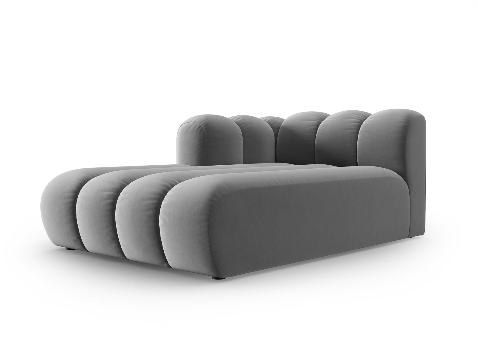 Lupine Velour Sofa Chaise Lounge links 2 Sitzer in Grey-Salvador präsentiert im Onlineshop von KAQTU Design AG. L-Sofa links ist von Micadoni