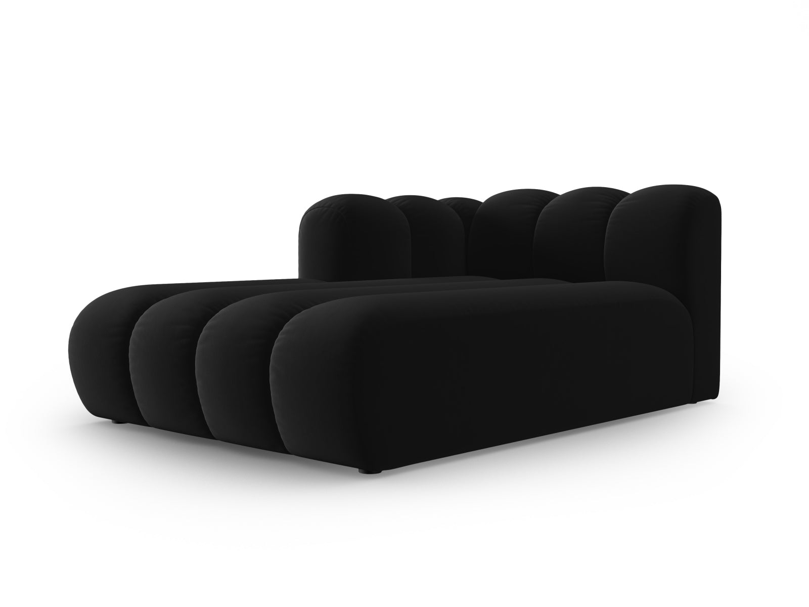 Lupine Velour Sofa Chaise Lounge links 2 Sitzer in Black präsentiert im Onlineshop von KAQTU Design AG. L-Sofa links ist von Micadoni