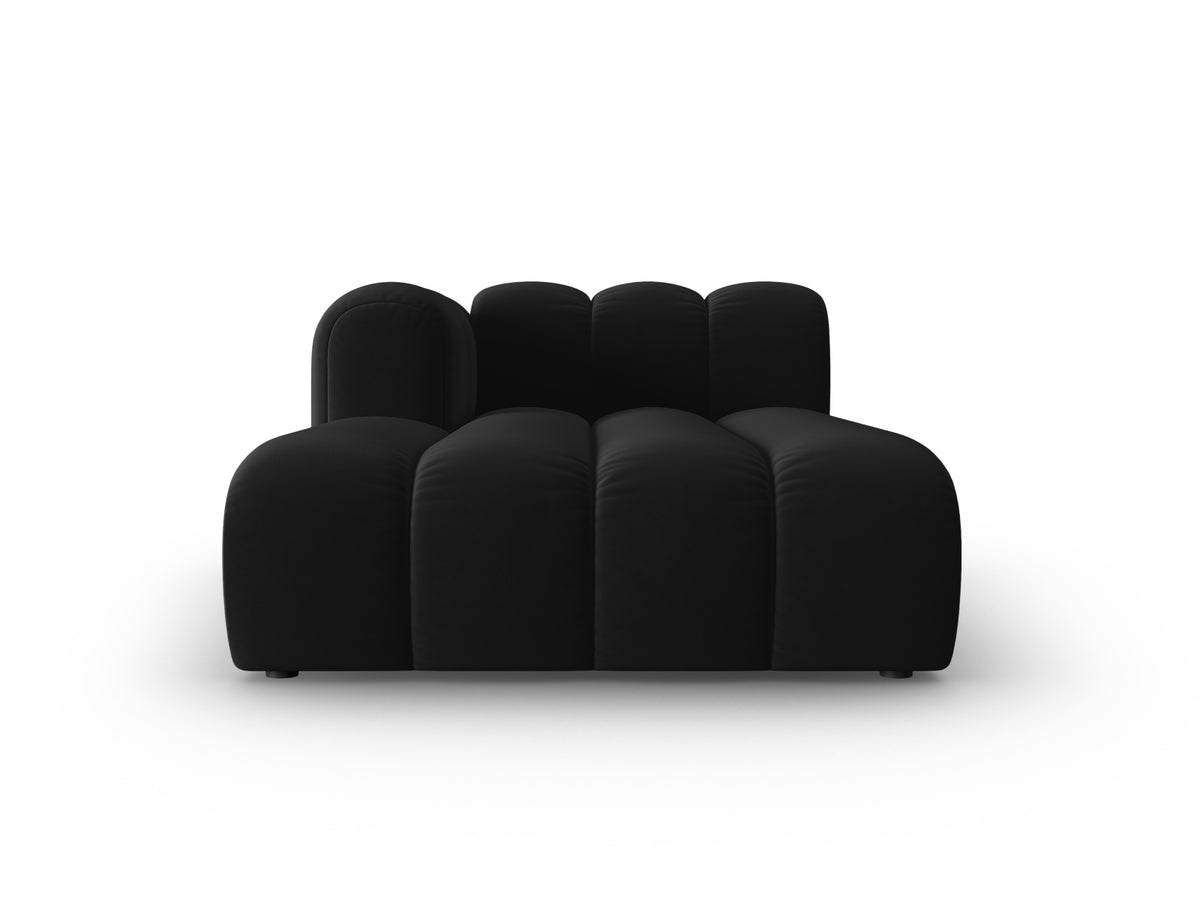 Lupine Velour Sofa Chaise Lounge links 2 Sitzer in Black-Salvador präsentiert im Onlineshop von KAQTU Design AG. L-Sofa links ist von Micadoni