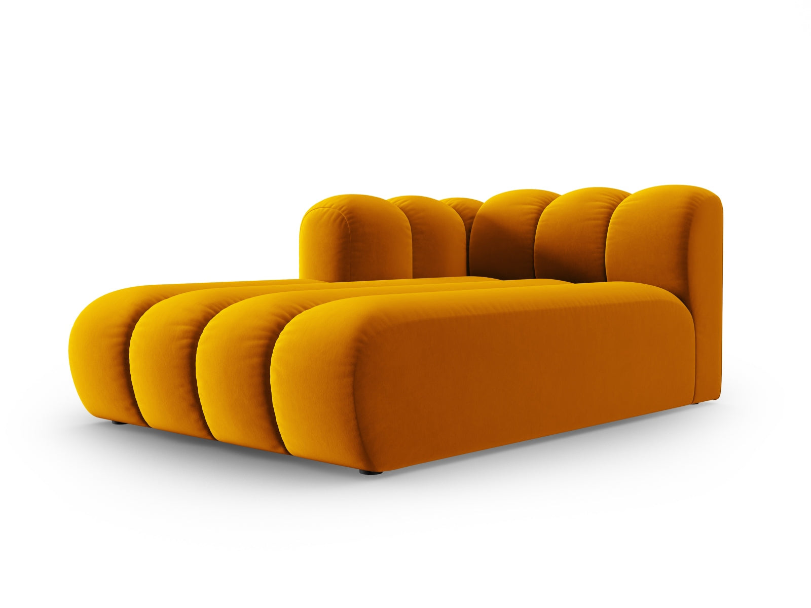 Lupine Velour Sofa Chaise Lounge links 2 Sitzer in Yellow-Salvador präsentiert im Onlineshop von KAQTU Design AG. L-Sofa links ist von Micadoni