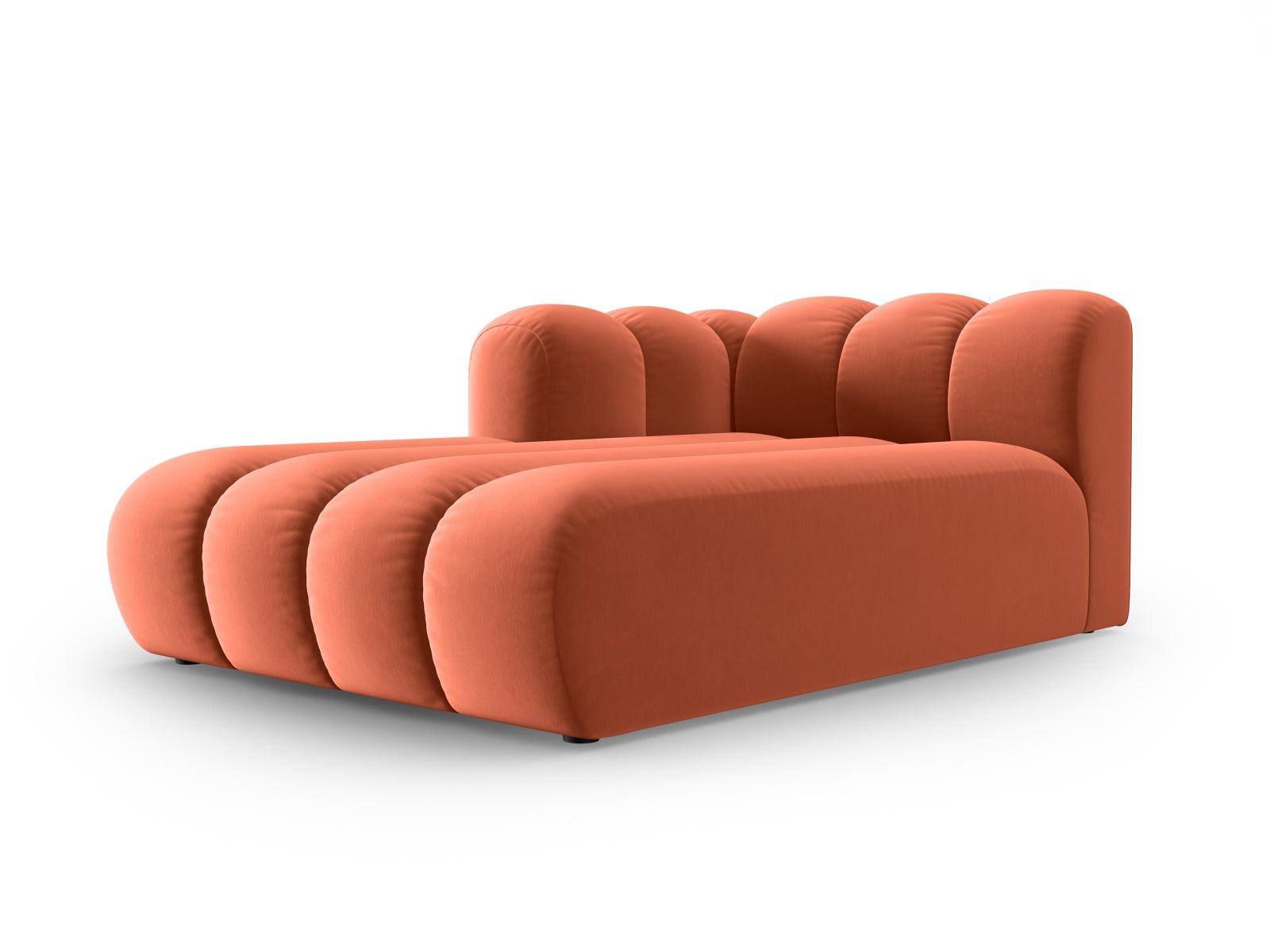Lupine Velour Sofa Chaise Lounge links 2 Sitzer in Coral präsentiert im Onlineshop von KAQTU Design AG. L-Sofa links ist von Micadoni
