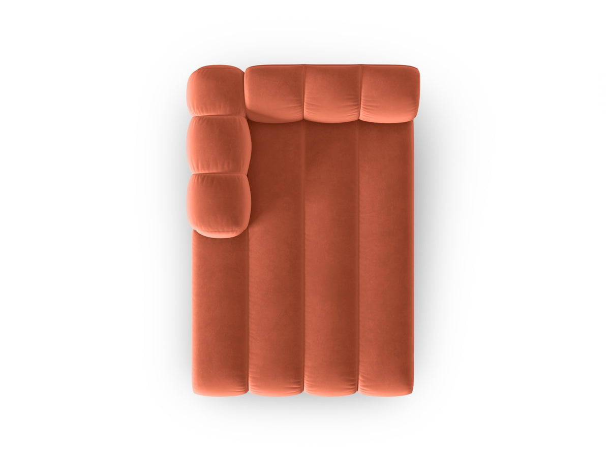 Lupine Velour Sofa Chaise Lounge links 2 Sitzer in Coral-Salvador präsentiert im Onlineshop von KAQTU Design AG. L-Sofa links ist von Micadoni