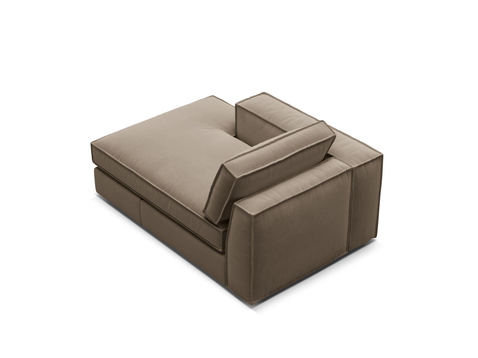 1-Sitzer Chaise Longue links Pola in Grey Brown-Salvador präsentiert im Onlineshop von KAQTU Design AG. Modulares Sofa ist von Micadoni