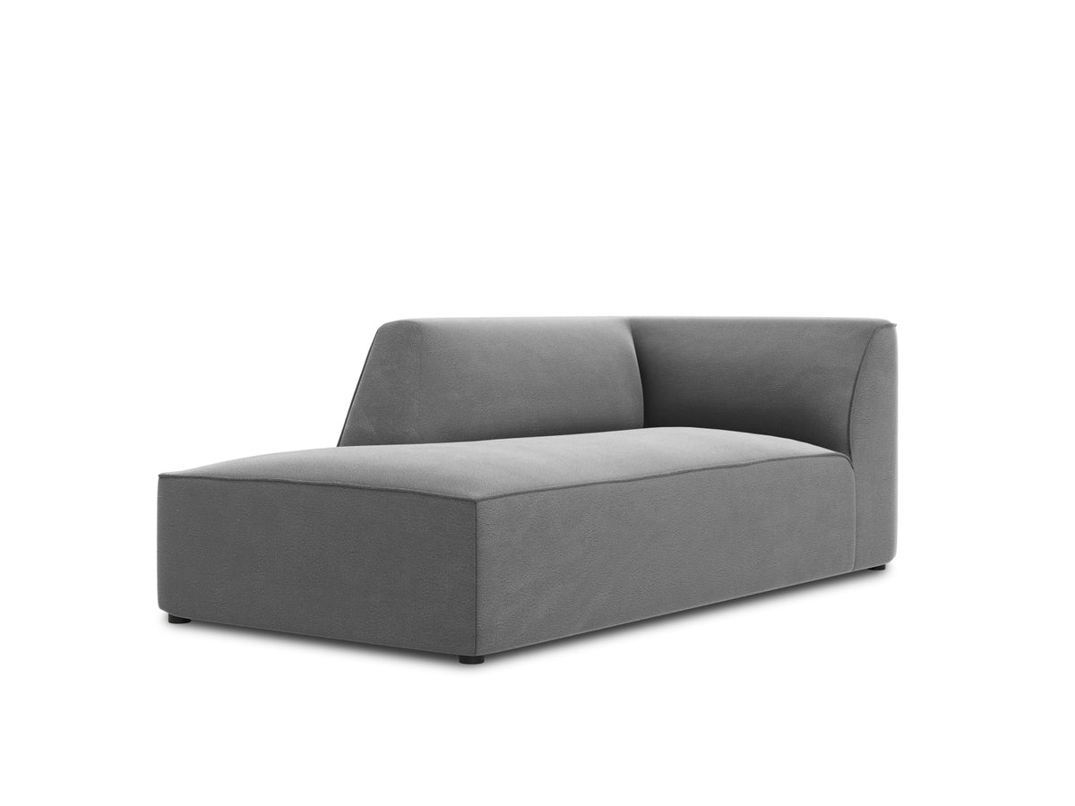 Ruby Velour Sofa Chaise Lounge links 1 Sitz in Grey-Salvador präsentiert im Onlineshop von KAQTU Design AG. L-Sofa links ist von Micadoni